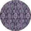 Piper Looms Chantille Damask ACN821 Eggplant Machine Washable Area Rug Round Main Image