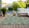 Piper Looms Chantille Damask ACN821 Green Machine Washable Area Rug Outdoor Lifestyle Image Feature