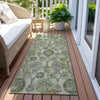Piper Looms Chantille Damask ACN821 Green Machine Washable Area Rug Runner Outdoor Lifestyle Image Feature