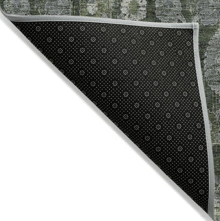 Piper Looms Chantille Damask ACN821 Olive Machine Washable Area Rug Backing Image