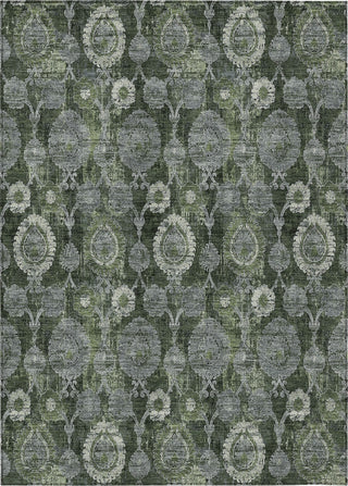 Piper Looms Chantille Damask ACN821 Olive Machine Washable Area Rug main image