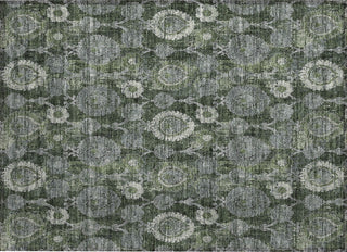 Piper Looms Chantille Damask ACN821 Olive Machine Washable Area Rug Scatter Main Image