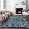 Piper Looms Chantille Damask ACN821 Teal Machine Washable Area Rug Lifestyle Image Feature