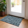Piper Looms Chantille Damask ACN821 Teal Machine Washable Area Rug Scatter Lifestyle Image Feature