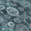 Piper Looms Chantille Damask ACN821 Teal Machine Washable Area Rug Swatch Image