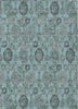 Piper Looms Chantille Damask ACN821 Turquoise Machine Washable Area Rug main image