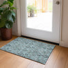 Piper Looms Chantille Damask ACN821 Turquoise Machine Washable Area Rug Scatter Lifestyle Image Feature