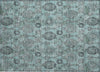 Piper Looms Chantille Damask ACN821 Turquoise Machine Washable Area Rug Scatter Main Image