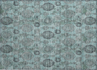 Piper Looms Chantille Damask ACN821 Turquoise Machine Washable Area Rug Scatter Main Image