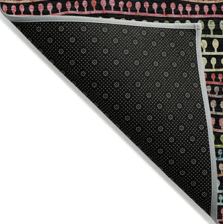 Piper Looms Chantille Stripes ACN823 Black Machine Washable Area Rug Backing Image