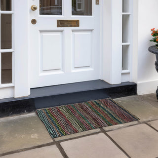 Piper Looms Chantille Stripes ACN823 Black Machine Washable Area Rug Scatter Outdoor Lifestyle Image Feature