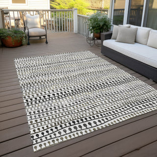 Piper Looms Chantille Stripes ACN823 Ivory Machine Washable Area Rug Outdoor Lifestyle Image Feature
