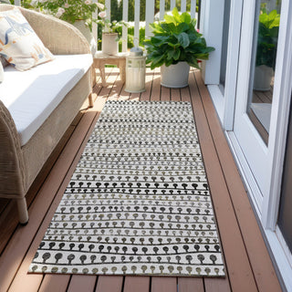 Piper Looms Chantille Stripes ACN823 Ivory Machine Washable Area Rug Runner Outdoor Lifestyle Image Feature