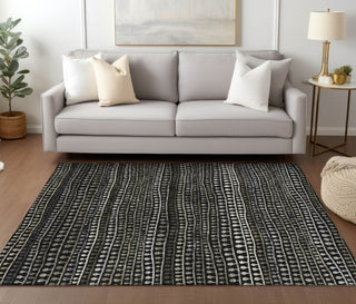 Piper Looms Chantille Stripes ACN823 Taupe Machine Washable Area Rug Lifestyle Image Feature
