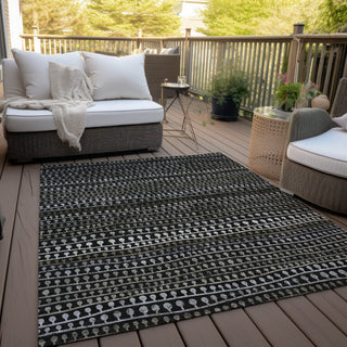 Piper Looms Chantille Stripes ACN823 Taupe Machine Washable Area Rug Outdoor Lifestyle Image Feature