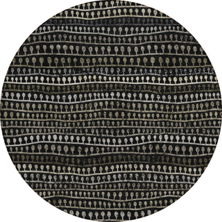 Piper Looms Chantille Stripes ACN823 Taupe Machine Washable Area Rug Round Main Image