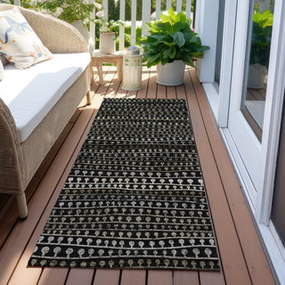 Piper Looms Chantille Stripes ACN823 Taupe Machine Washable Area Rug Runner Outdoor Lifestyle Image Feature