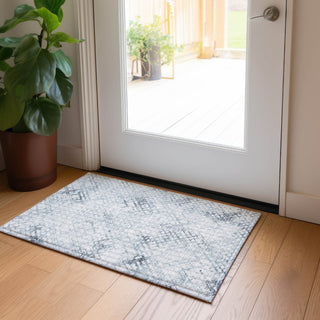 Piper Looms Chantille Squares ACN824 Blue Machine Washable Area Rug Scatter Lifestyle Image Feature