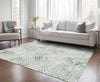 Piper Looms Chantille Squares ACN824 Green Machine Washable Area Rug Lifestyle Image Feature