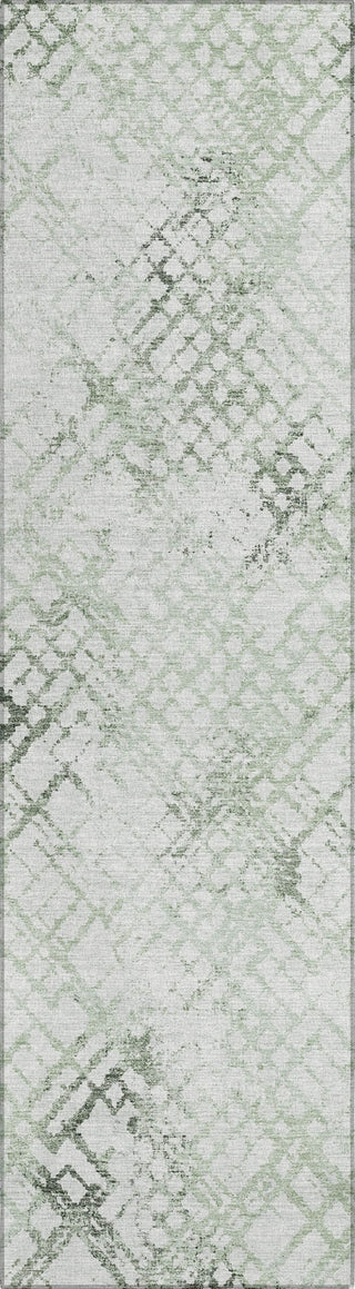 Piper Looms Chantille Squares ACN824 Green Machine Washable Area Rug Runner Main Image
