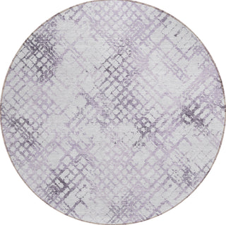 Piper Looms Chantille Squares ACN824 Purple Machine Washable Area Rug Round Main Image