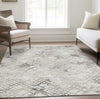 Piper Looms Chantille Squares ACN824 Taupe Machine Washable Area Rug Lifestyle Image Feature
