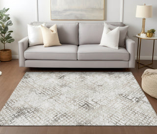 Piper Looms Chantille Squares ACN824 Taupe Machine Washable Area Rug Lifestyle Image Feature