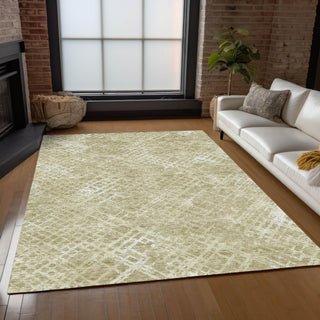 Piper Looms Chantille Squares ACN825 Beige Machine Washable Area Rug Lifestyle Image Feature