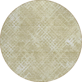 Piper Looms Chantille Squares ACN825 Beige Machine Washable Area Rug Round Main Image