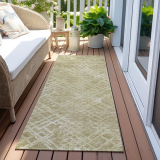 Piper Looms Chantille Squares ACN825 Beige Machine Washable Area Rug Runner Outdoor Lifestyle Image Feature