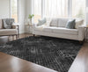 Piper Looms Chantille Squares ACN825 Charcoal Machine Washable Area Rug Lifestyle Image Feature
