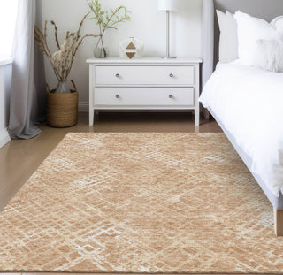 Piper Looms Chantille Squares ACN825 Coral Machine Washable Area Rug Lifestyle Image Feature