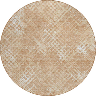 Piper Looms Chantille Squares ACN825 Coral Machine Washable Area Rug Round Main Image