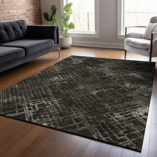 Piper Looms Chantille Squares ACN825 Fudge Machine Washable Area Rug Lifestyle Image Feature