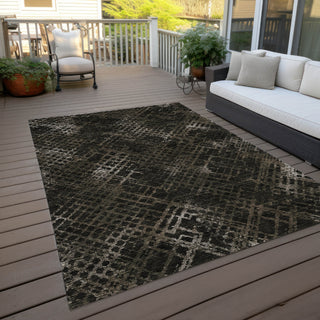 Piper Looms Chantille Squares ACN825 Fudge Machine Washable Area Rug Outdoor Lifestyle Image Feature