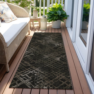 Piper Looms Chantille Squares ACN825 Fudge Machine Washable Area Rug Runner Outdoor Lifestyle Image Feature