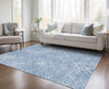 Piper Looms Chantille Squares ACN825 Sky Machine Washable Area Rug Lifestyle Image Feature