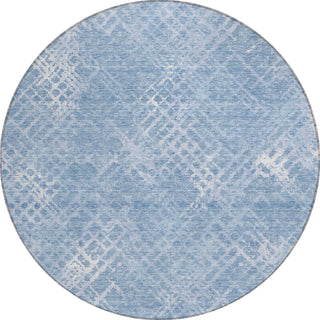 Piper Looms Chantille Squares ACN825 Sky Machine Washable Area Rug Round Main Image
