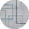 Piper Looms Chantille Geometric ACN826 Gray Machine Washable Area Rug Round Main Image