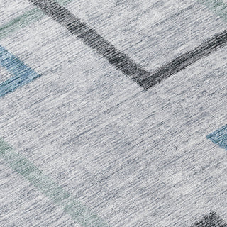 Piper Looms Chantille Geometric ACN826 Gray Machine Washable Area Rug Swatch Image
