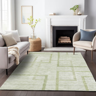 Piper Looms Chantille Geometric ACN827 Aloe Machine Washable Area Rug Lifestyle Image Feature