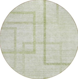 Piper Looms Chantille Geometric ACN827 Aloe Machine Washable Area Rug Round Main Image