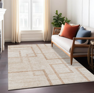 Piper Looms Chantille Geometric ACN827 Coral Machine Washable Area Rug Lifestyle Image Feature