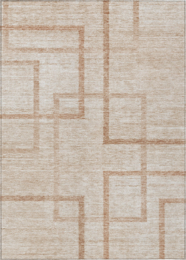 Piper Looms Chantille Geometric ACN827 Coral Machine Washable Area Rug main image