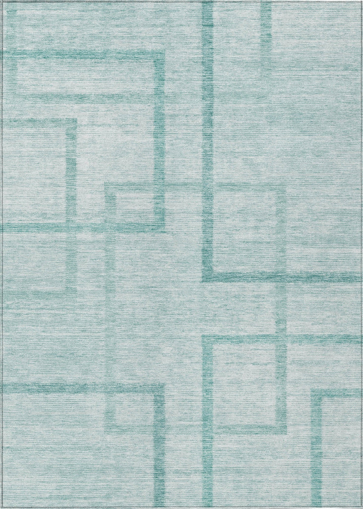 Piper Looms Chantille Geometric ACN827 Teal Machine Washable Area Rug main image