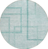 Piper Looms Chantille Geometric ACN827 Teal Machine Washable Area Rug Round Main Image