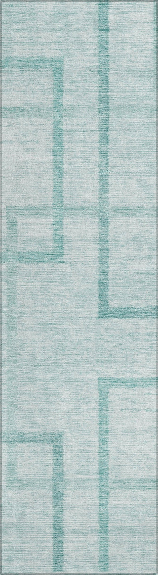 Piper Looms Chantille Geometric ACN827 Teal Machine Washable Area Rug Runner Main Image