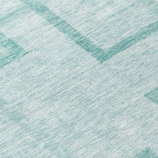 Piper Looms Chantille Geometric ACN827 Teal Machine Washable Area Rug Swatch Image