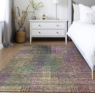 Piper Looms Chantille Triangles ACN828 Plum Machine Washable Area Rug Lifestyle Image Feature