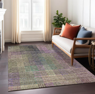 Piper Looms Chantille Triangles ACN828 Plum Machine Washable Area Rug Lifestyle Image Feature